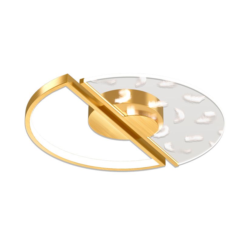 Luz de techo empotrada LED para dormitorio redondo, novedad acrílica, luz empotrada LED posmoderna