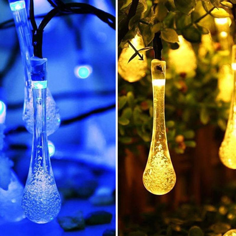 Solar Power LED Decorative Lamp in Modern Creative Style Plastic Teardrop String Lights