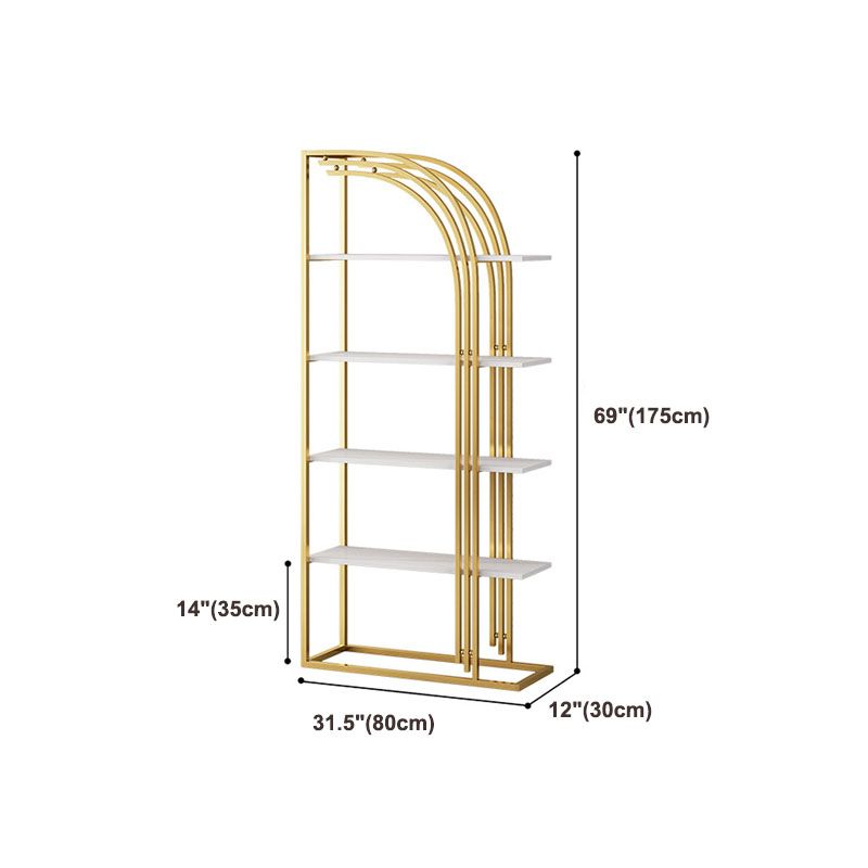 12"W Bookshelf Open Back Glam Style Bookcase for Study Room Home Office