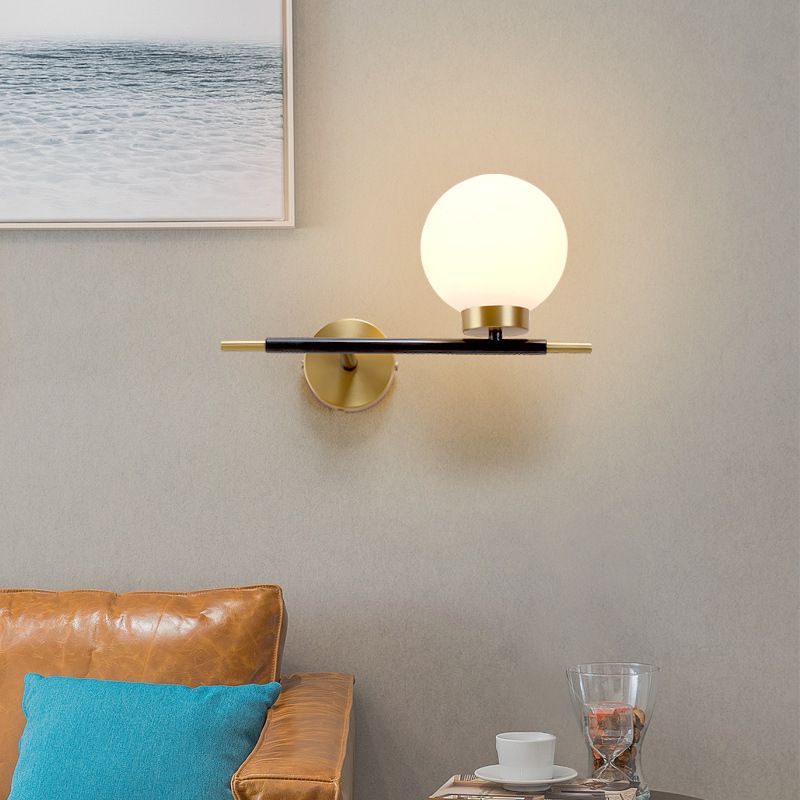 Modern Minimalist Style Global Wall Lighting Fixtures Sconce Light with Glass Shade for Living Room