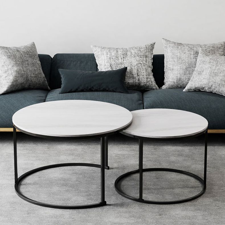 Round Nesting Coffee Table Modern Minimalist Slate Coffee Table