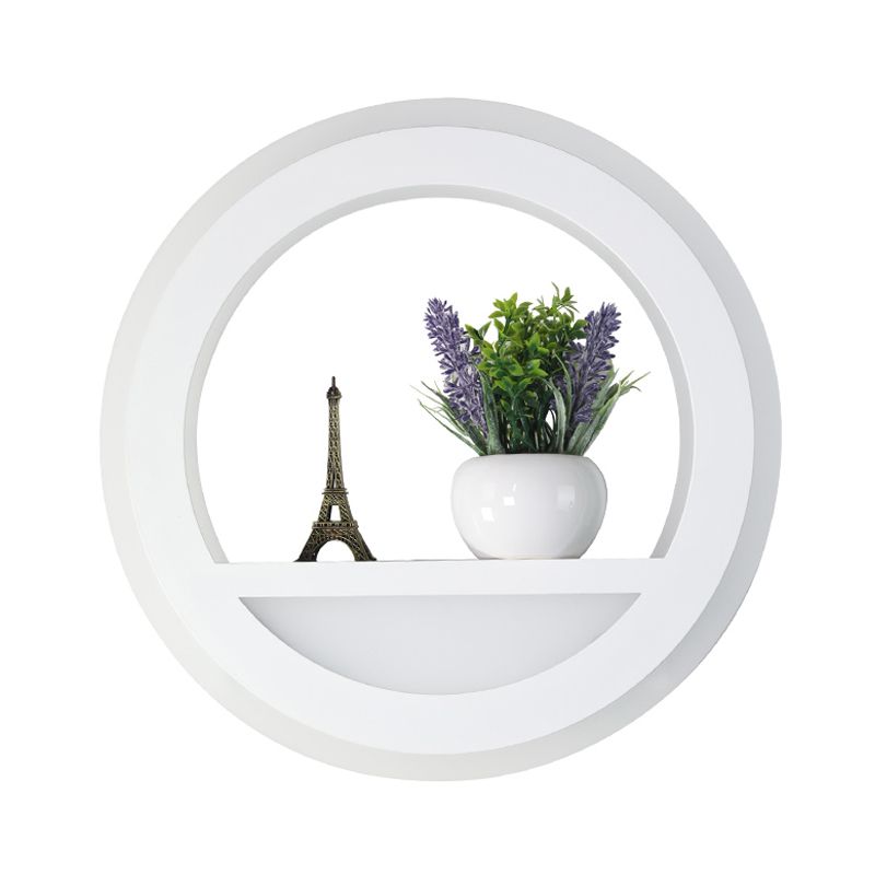 1 Light Circle Appince lampe industrielle en métal blanc LED Plant Mur