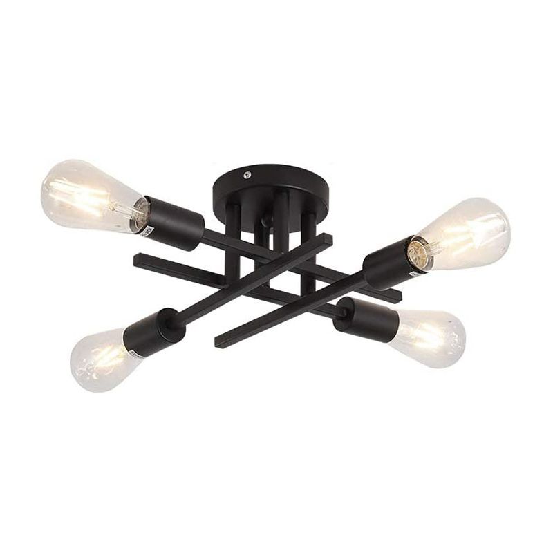 Industrial Retro Semi Flush Mount Sputnik Ceiling Light for Interior Spaces