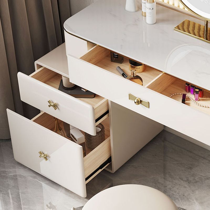 Glam Makeup Vanity Desk Table Slate Top Dressing Table with Drawer