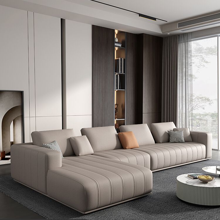 Cushions Faux Leather Square Arm Sofa with Waterproof and Stain Resistant