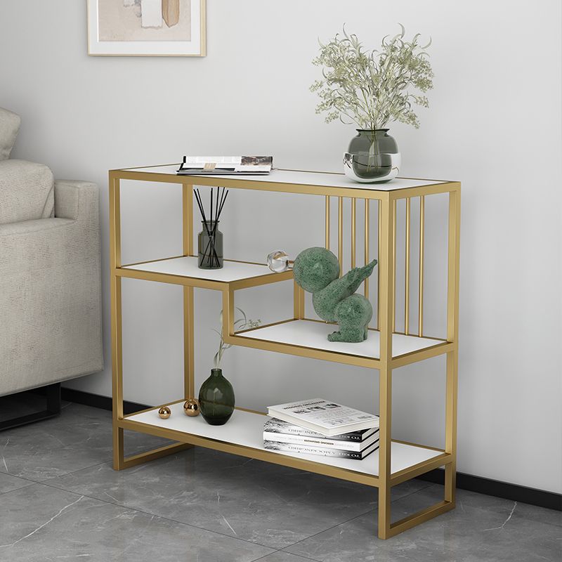 Modern Style Etagere Bookcase Open Back Metal Home Bookshelf