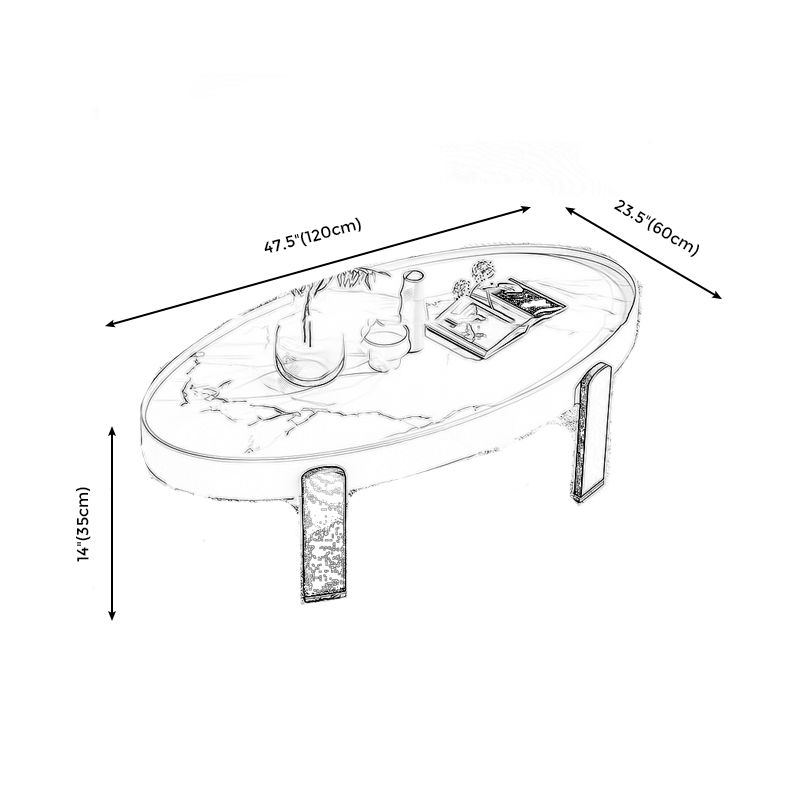 Slate Modern Coffee Table 1 Single Cocktail Table for Living Room