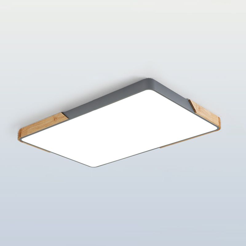 Le bois rectangulaire à la bouffée de bois du Mont 1-Fixation lumineuse moderne de plafond pour la salle de séjour