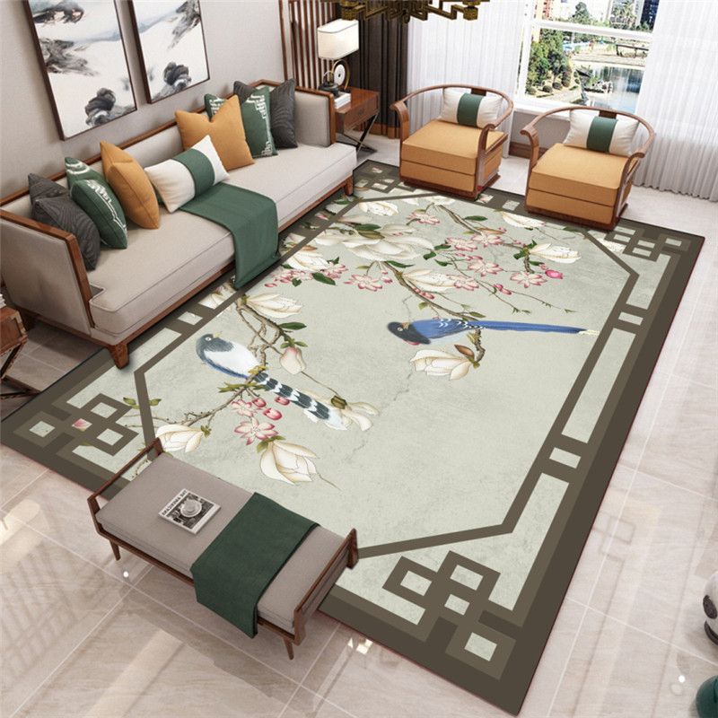 Veelkleurig modern binnentapijt, polyester, takprint, onderhoudsvriendelijk vloerkleed voor huisdecoratie