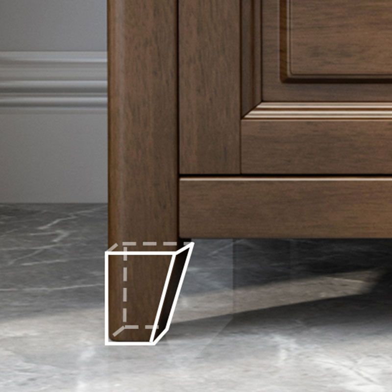 Glam Bedroom Storage Chest Wooden Chest in Brown with Drawers