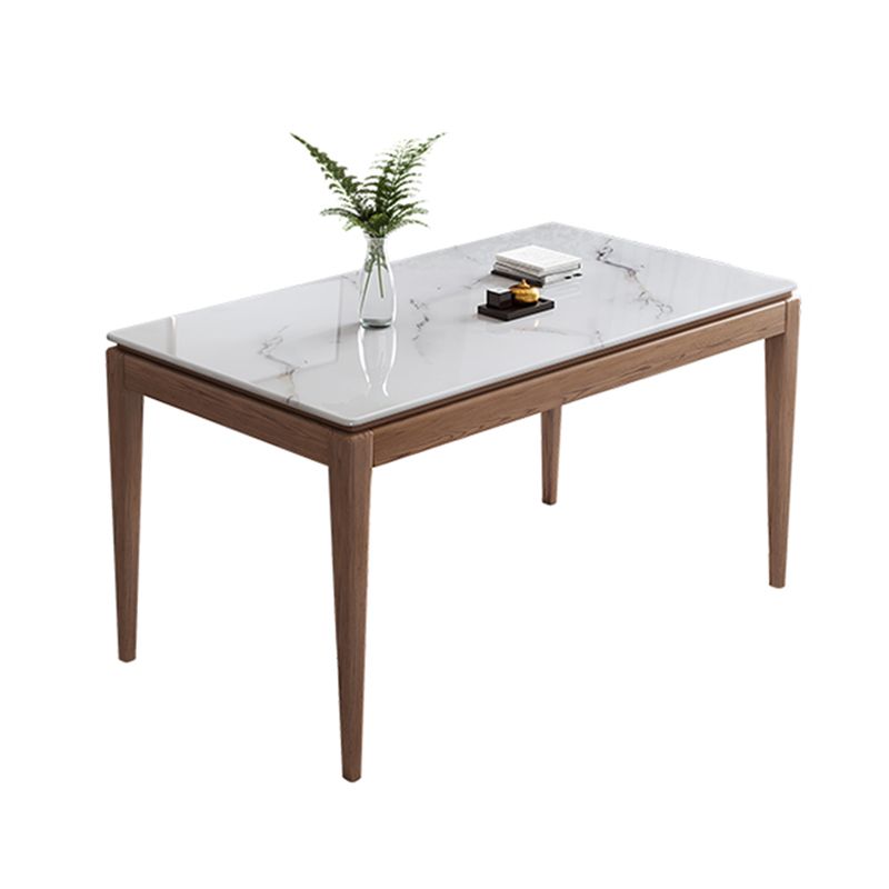 Rechthoek gesinterde steen witte eettafel Vintage 4 poten tafel voor eetkamer