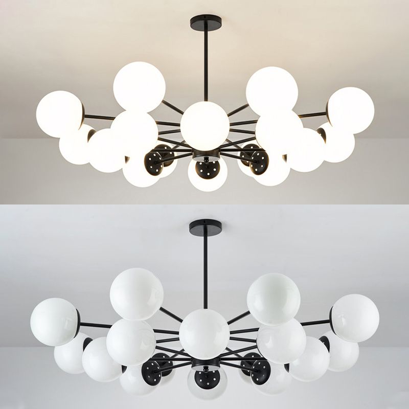 Multi-Lights Single-Tier Nordic Simple Style Metal LED Pendant Chandelier Light