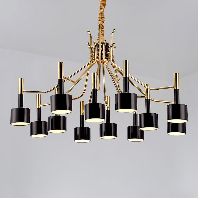 Postmodern Style Chandelier Branching Hanging Pendant Light with Iron Shade