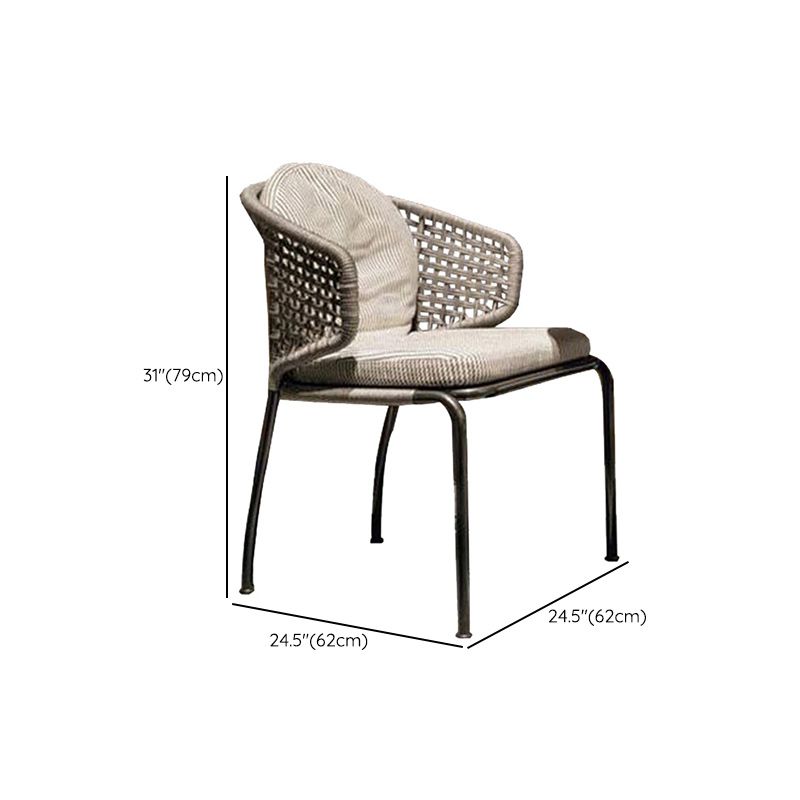 Contemporary Outdoor Bistro Chairs with Water Repellent Finish Cushion