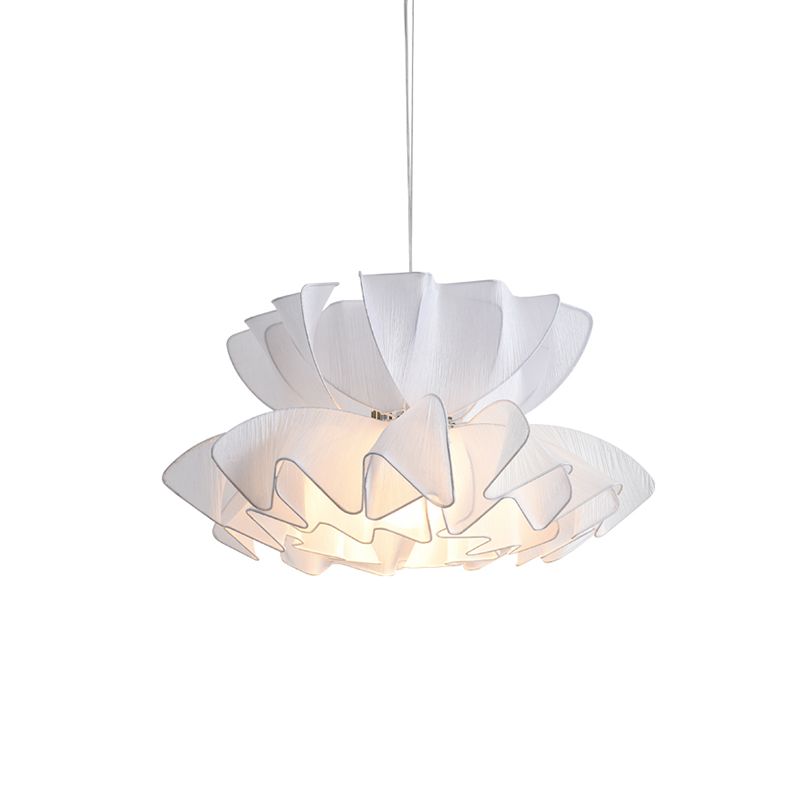 2-stufige Frill Restaurant Deckenheizstoff Single Modernist Hanging Lamp Kit in Weiß