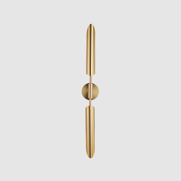 Linear Shade Wall Sconce Modern Style Metal Wall Mount Light Fixture in Gold