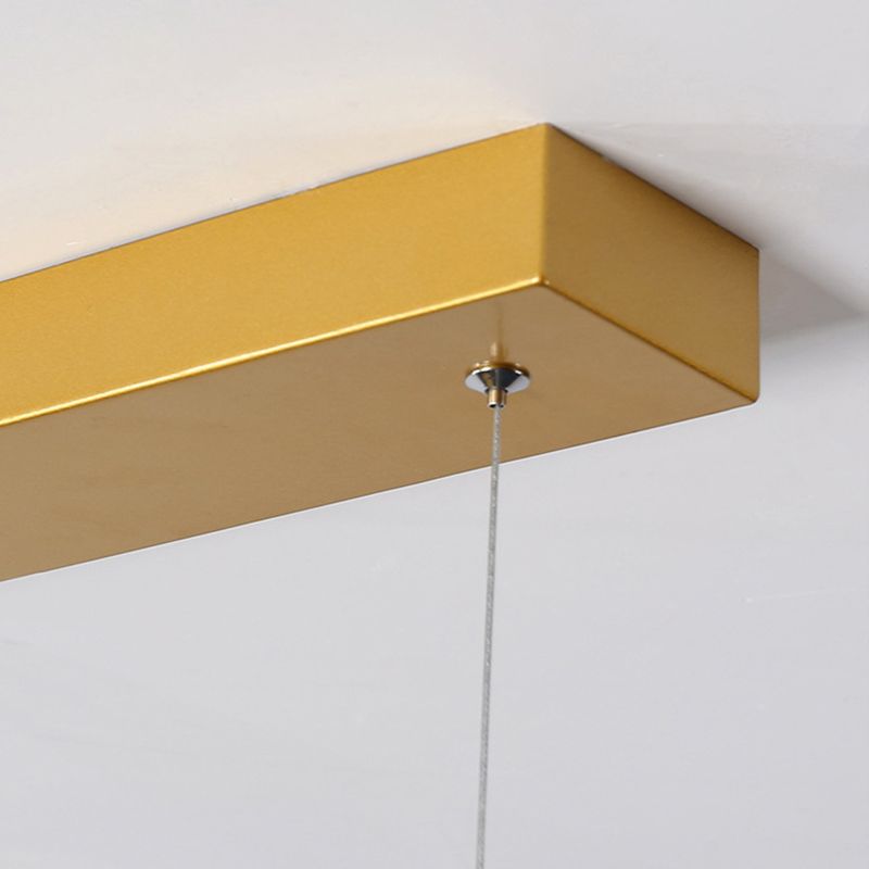 Modern Minimalist Rectangle Island Light Metal LED Restaurant Pendant Lighting for Living Room