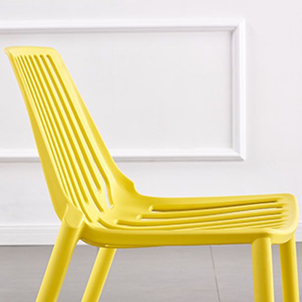 Contemporary Plastic Side Chair Slat Back Kitchen Dining Room Chair