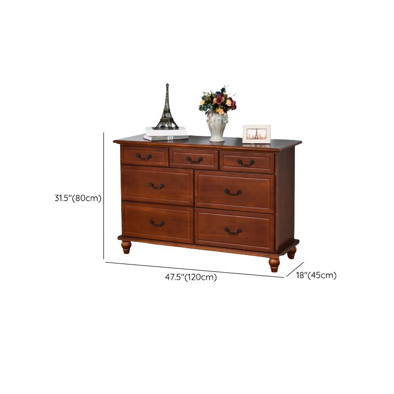 American Traditional Home Chest Solid Wood Storage Chest with Drawers