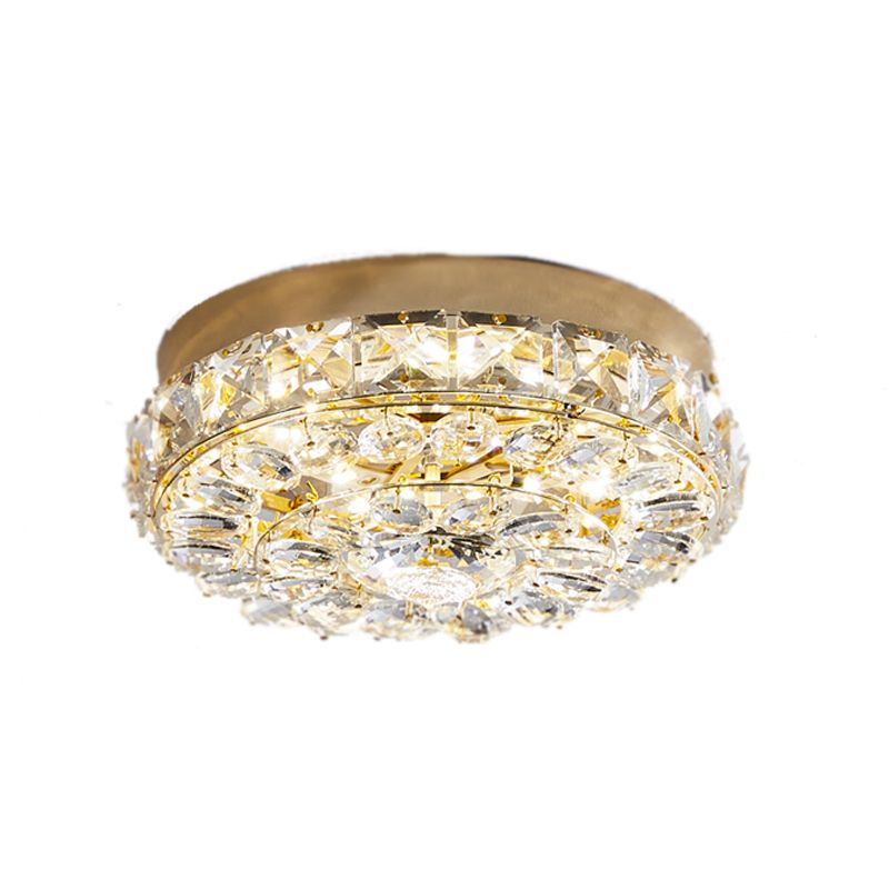 Modern Simple Style Ceiling Lamp Geometric Crystal Flush Mount with Hole 3-4.5'' Dia