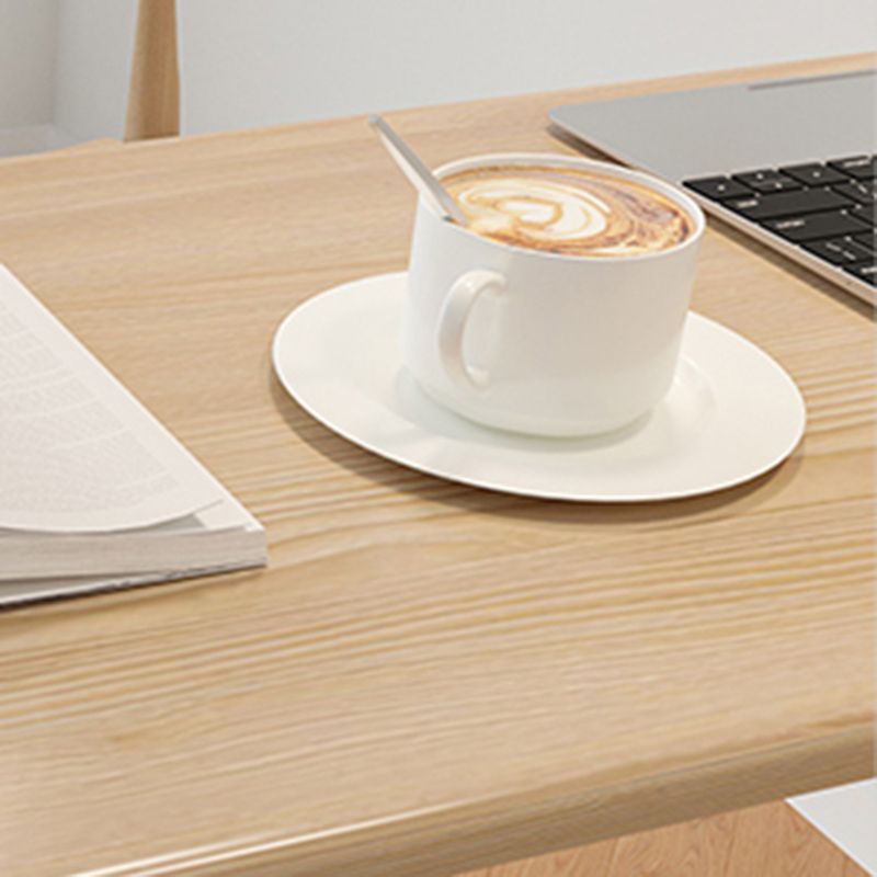 Modern Style Solid Wood Bar Table Natural Colour Fixed Bistro Bar Desk for Living Room