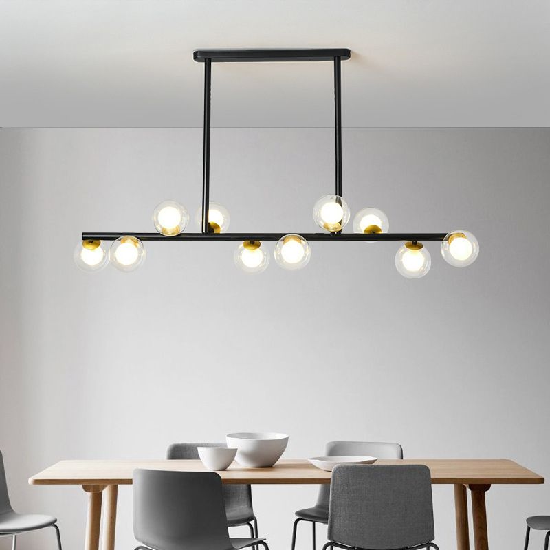 Modern Fashionable Sputnik Island Light Wrought Iron Pendant Light with Clear Glass Shade