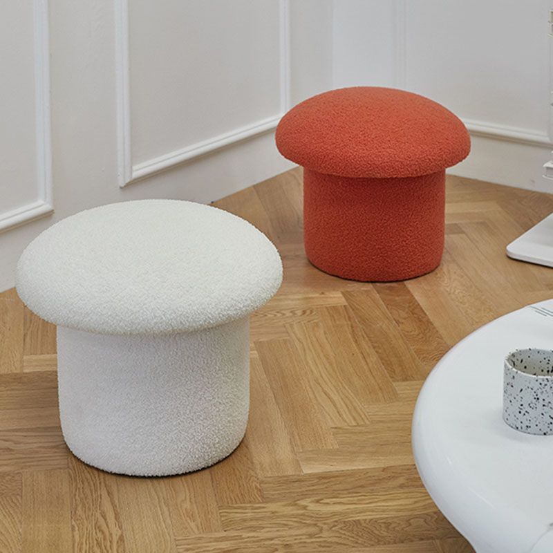 Solid Color Flannel Standard Stool Modern Style Simple Mushroom Stool