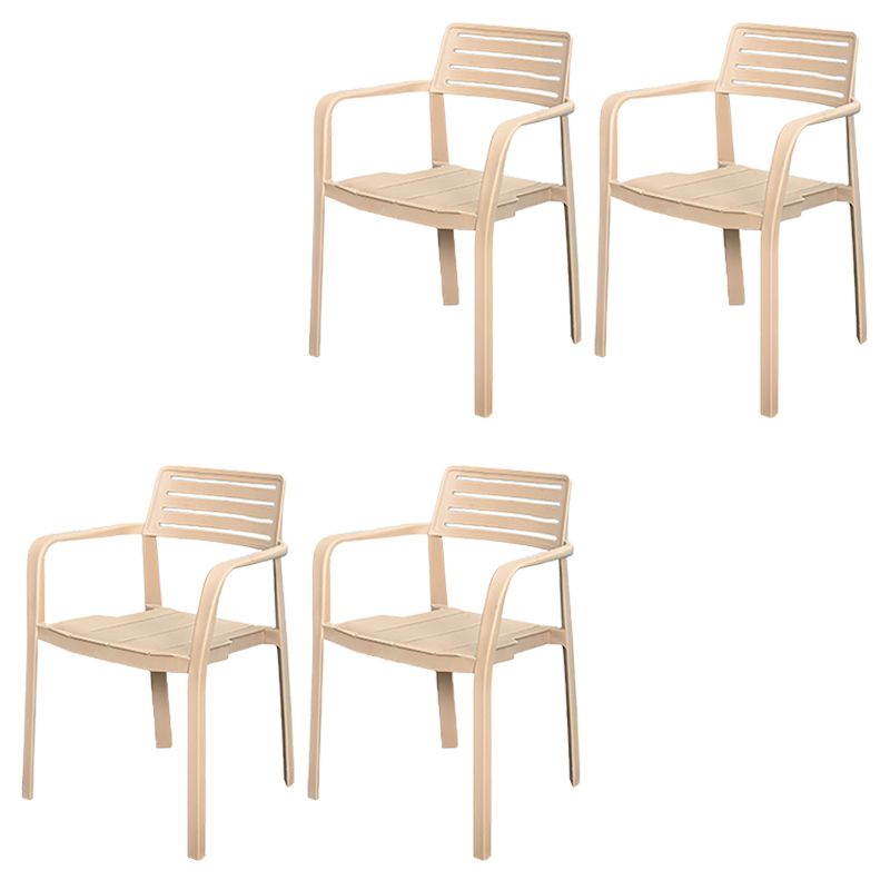 Metal Dining Side Chair Stacking Outdoor Bistro Chairs with Arm