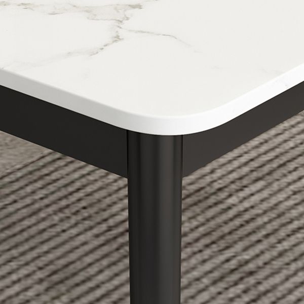 Sintered Stone Dining Table Traditional Luxury 4 Legs Table with Metal Base