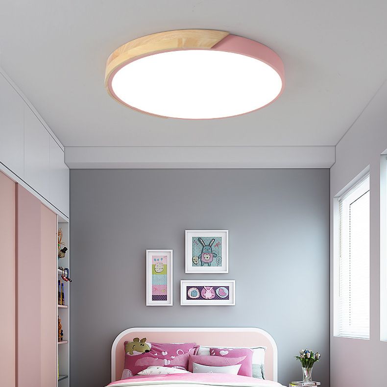 Ronde inbouwlamp Kleurrijke Macaron acryl inbouwverlichting voor slaapkamer in wit