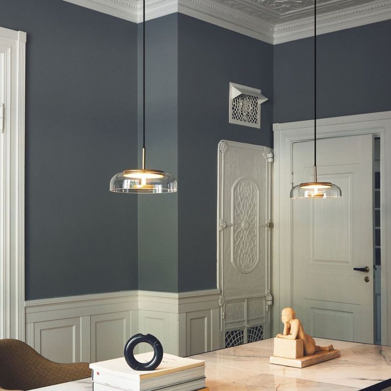 1 Light Pendant Lighting Fixtures Modern Translucent Glass Dome Pendant Lighting for Living Room