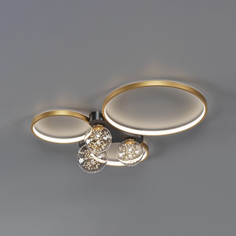 Einfachheit LED-Unterputzleuchte Moderne Deckenleuchte mit klarem Glasschirm für Schlafzimmer