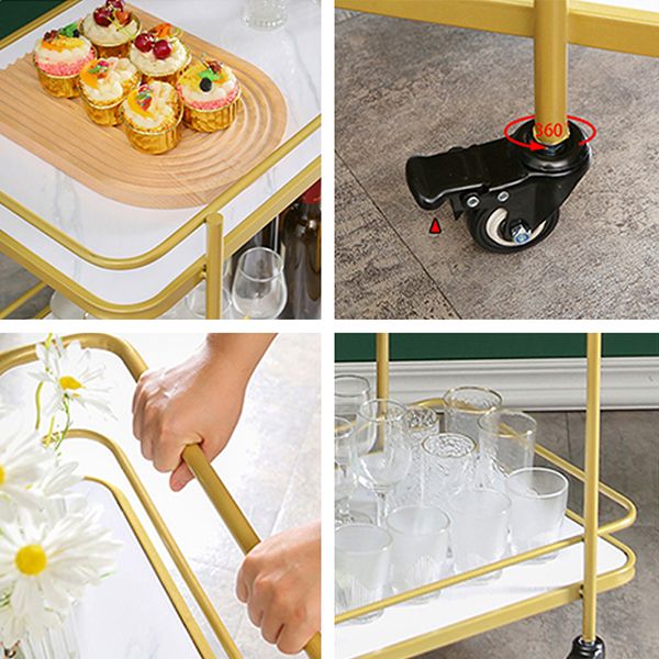 31.50" High Rolling Contemporary Prep Table Wooden Prep Table