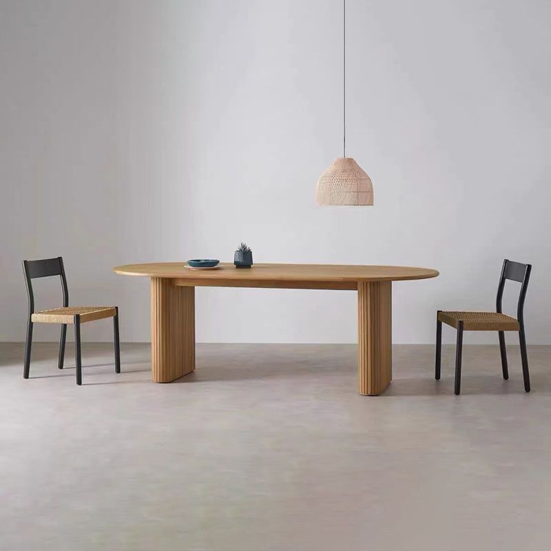 Oval Modern Dining Table Solid Wood Dinner Table for Dining Room