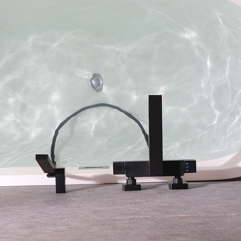 Modern Tub Spouts Copper Wall Mounted with Hand Shower and Knob Handles Tub Filler