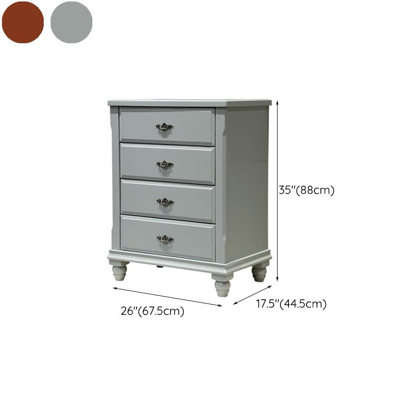 Traditional Bedroom Rubber Wood Storage Chest Vertical Chest with Drawers