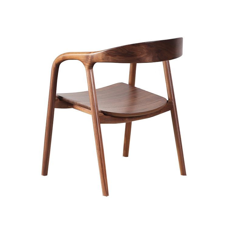 Contemporary Tea Room Wood Arm Chair Walnut and Natural Open Dining Chair