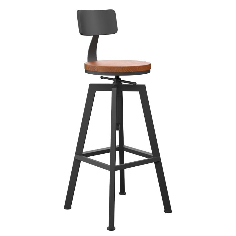 Round Metal Counter & Bar Stool Industrial Footrest Counter-height Stool