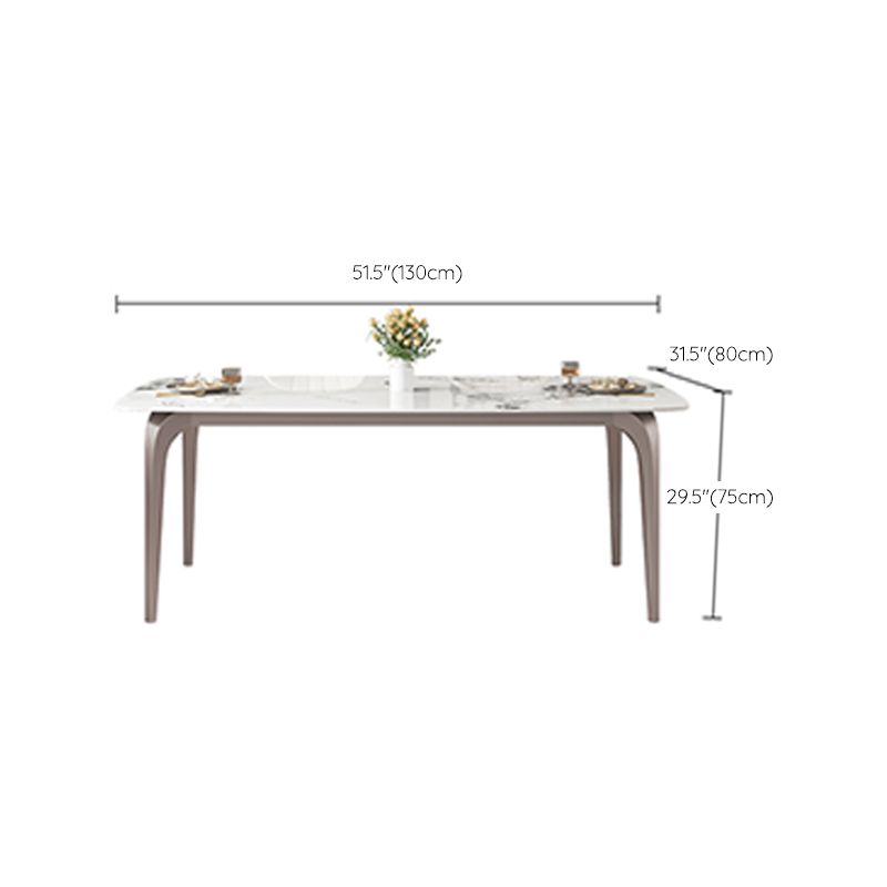 Modern Rectangular Table Sintered Stone Dining Table with 4 Legs for Home