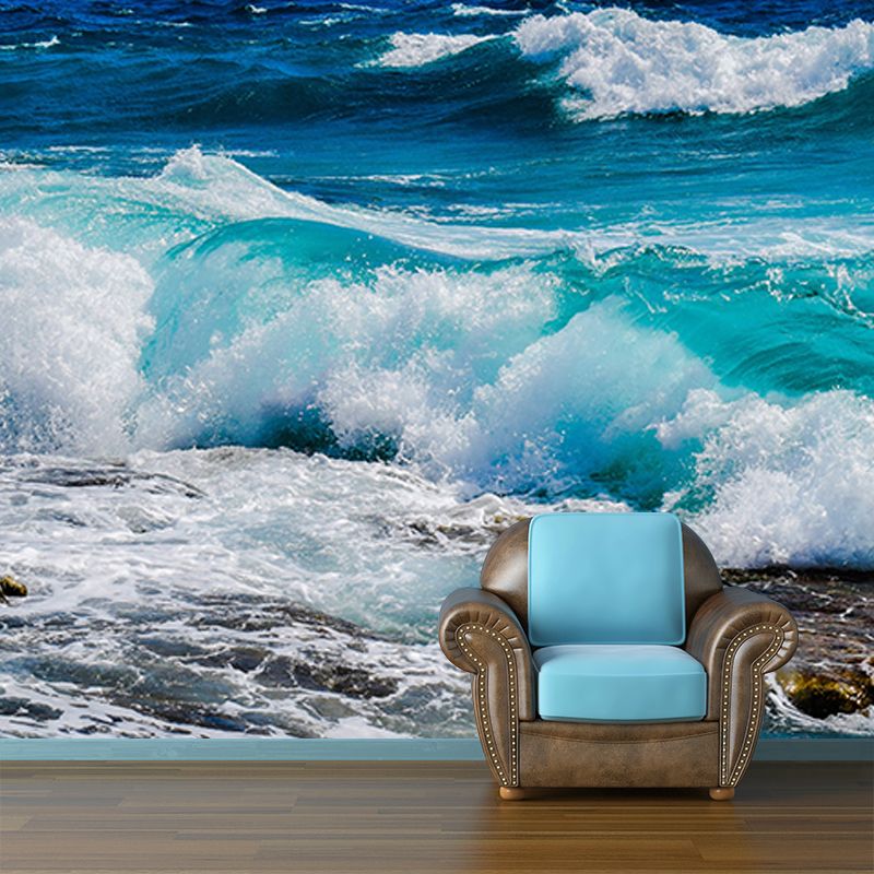Environment Friendly Beautiful Sea Wallpaper Mildew Resistant Indoor Wall Mural
