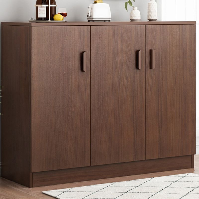 Mid-Century Modern Side Cabinet Brown Accent Cabinet With Doors