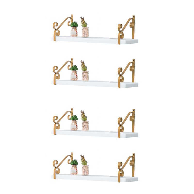 Closed Back Bookshelf Glam Style Wall Mounted Bookcase for Office Home Study Room