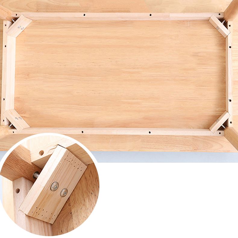 Rettangolo 4 gambe tavolo da pranzo moderno tavolo fisso in legno con legno massiccio