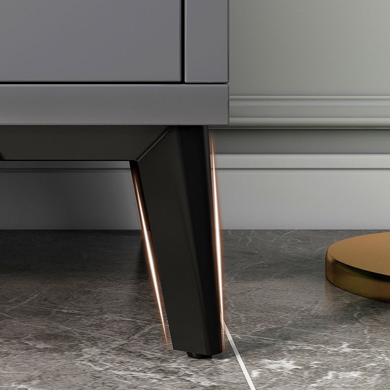 16" D Modern Storage Chest Wooden Storage Chest Dresser in White and Grey