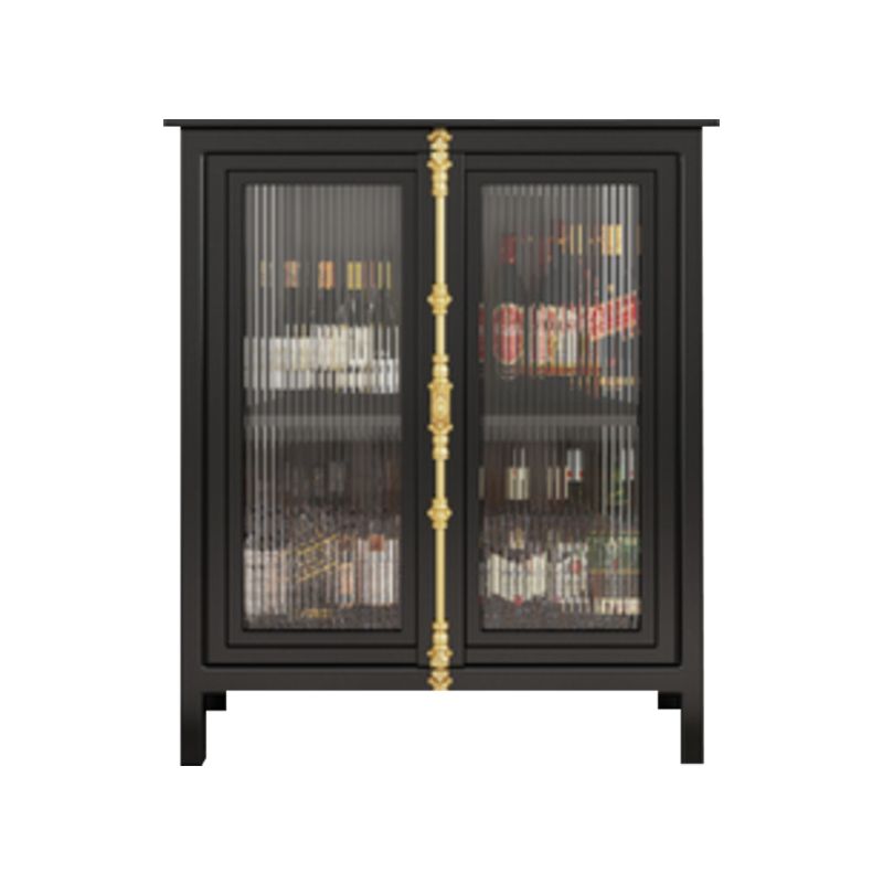Contemporary Display Stand Metal Glass Doors Curio Cabinet with Doors