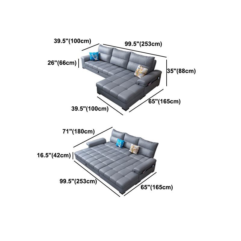 Tufted Back Faux Leather Stain-Resistant Furniture Sectionals