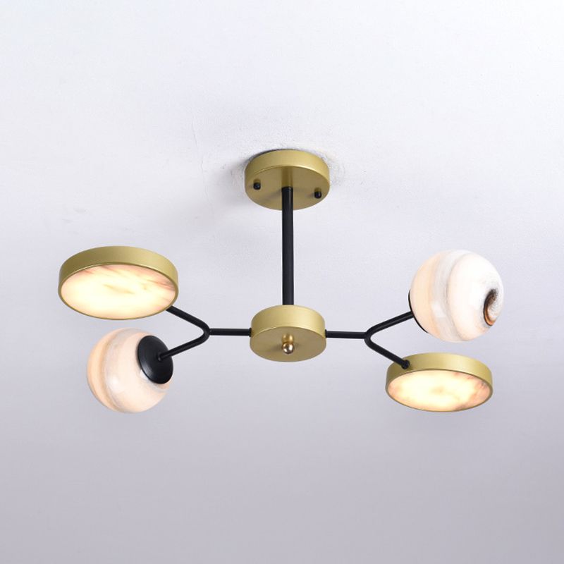 Sfera oro sfera lampadario soffitto nordico 4/6/8 luci lunare vetro a sospensione a sospensione a sospensione