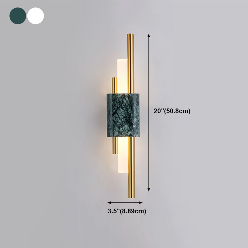 Moderner Stil Metall Wandleuchter Zylinder LED -Wandleuchte mit Marmor für Schlafzimmer