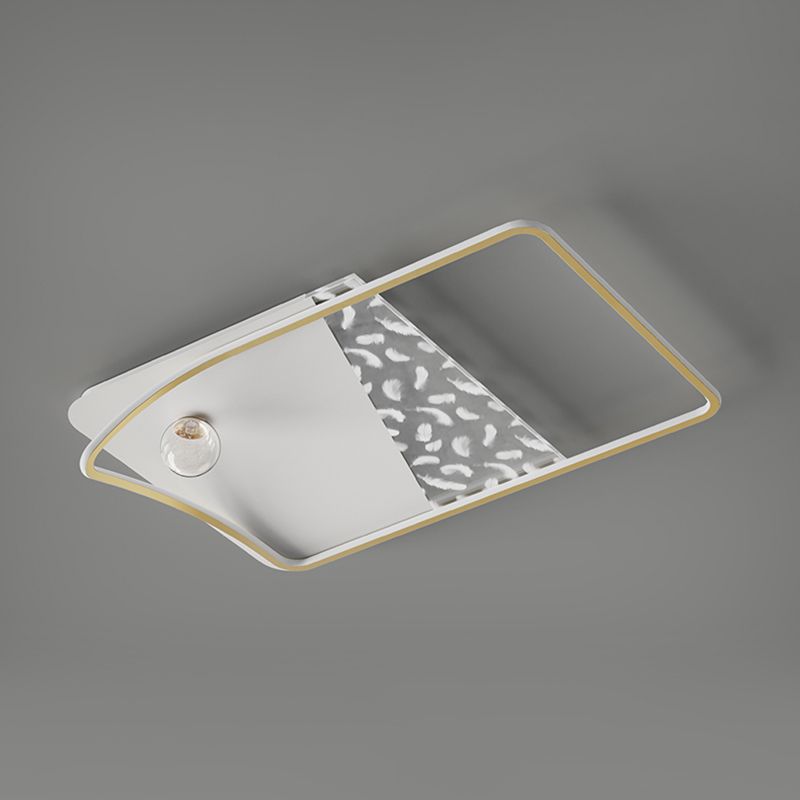 Forme géométrique LED plume plafonnier moderne fer 3 lumières encastré pour salon