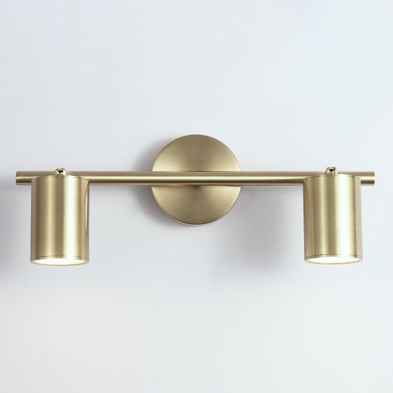 Gold Cylinder Mirror Light Modern Style Metal Wall Mount Lighting Fixture